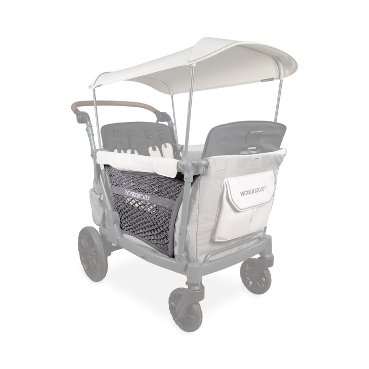 Wonderfold WonderNet L Series Gray cargo net keeps gear organized on stroller wagon outings