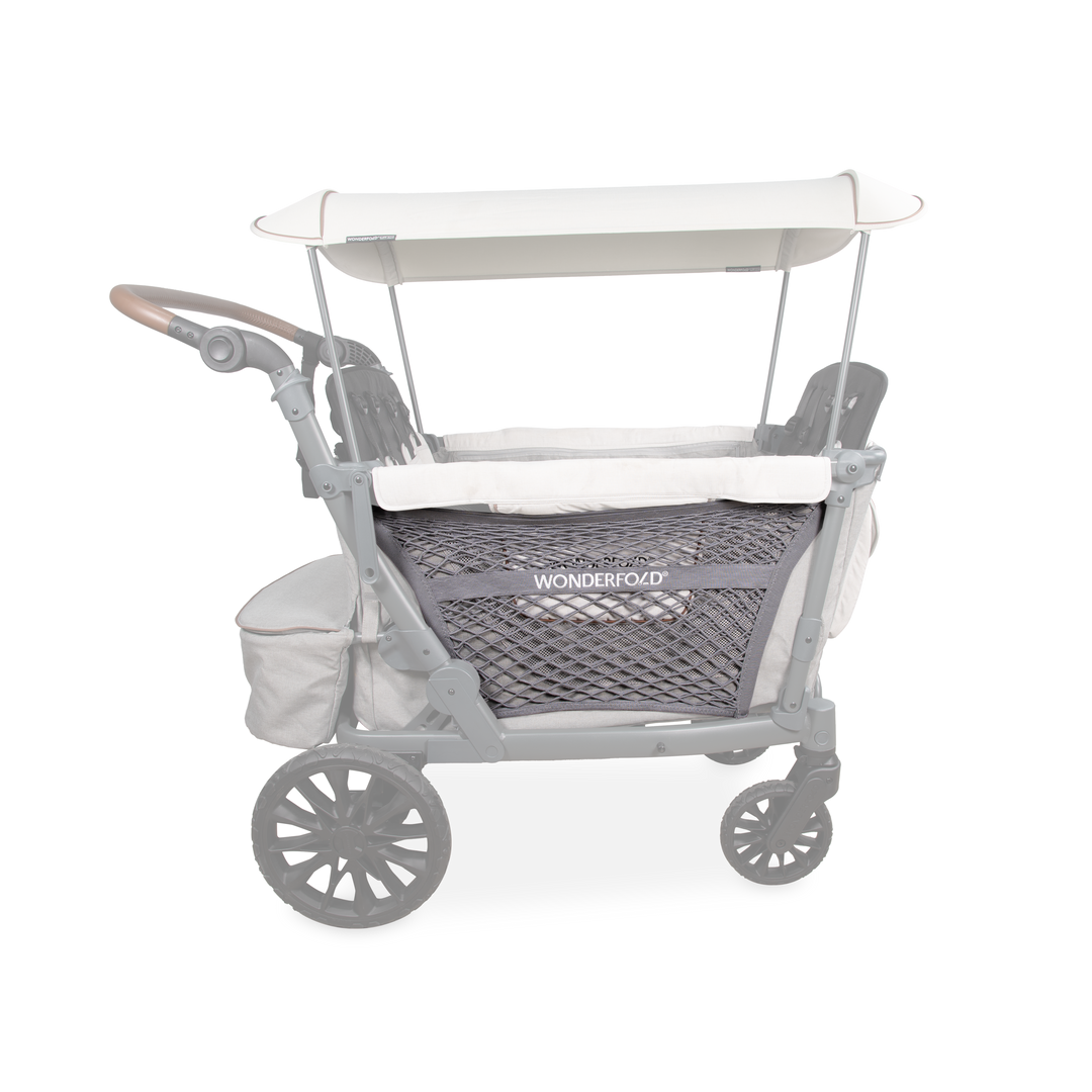 Wagon storage net on an L Series wagon: Wonderfold WonderNet Cargo Net in Gray