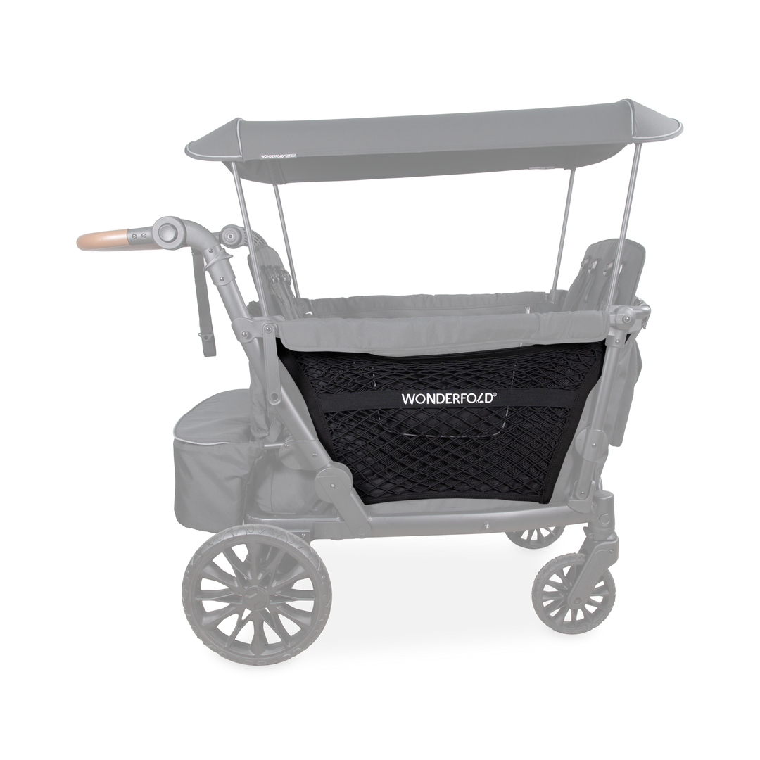 Stroller wagon cargo net installed: Wonderfold WonderNet L Series Black on an L Series wagon