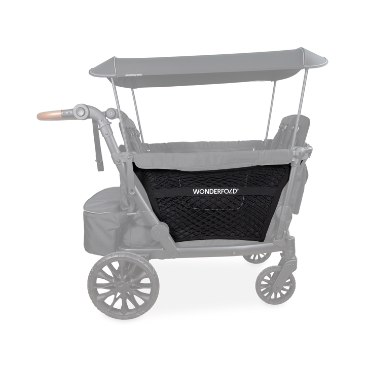 Stroller wagon cargo net installed: Wonderfold WonderNet L Series Black on an L Series wagon