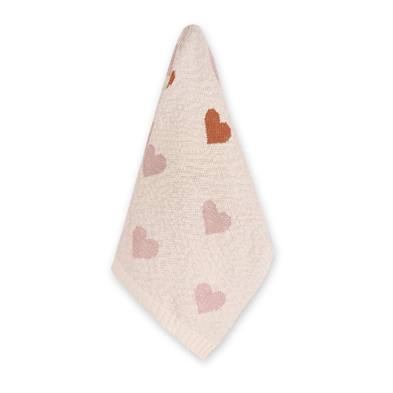 Sweet and simple in Loving Hearts, the Viverano Organics Organic Cotton Jacquard Knit Baby Blanket is perfect for toy room cuddles.