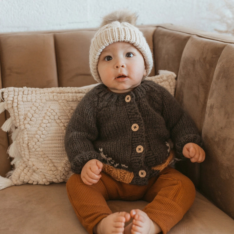 Huggalugs Forest Cardigan Loden brings timeless comfort in every stitchÑa beautifully crafted knit cardigan sweater.