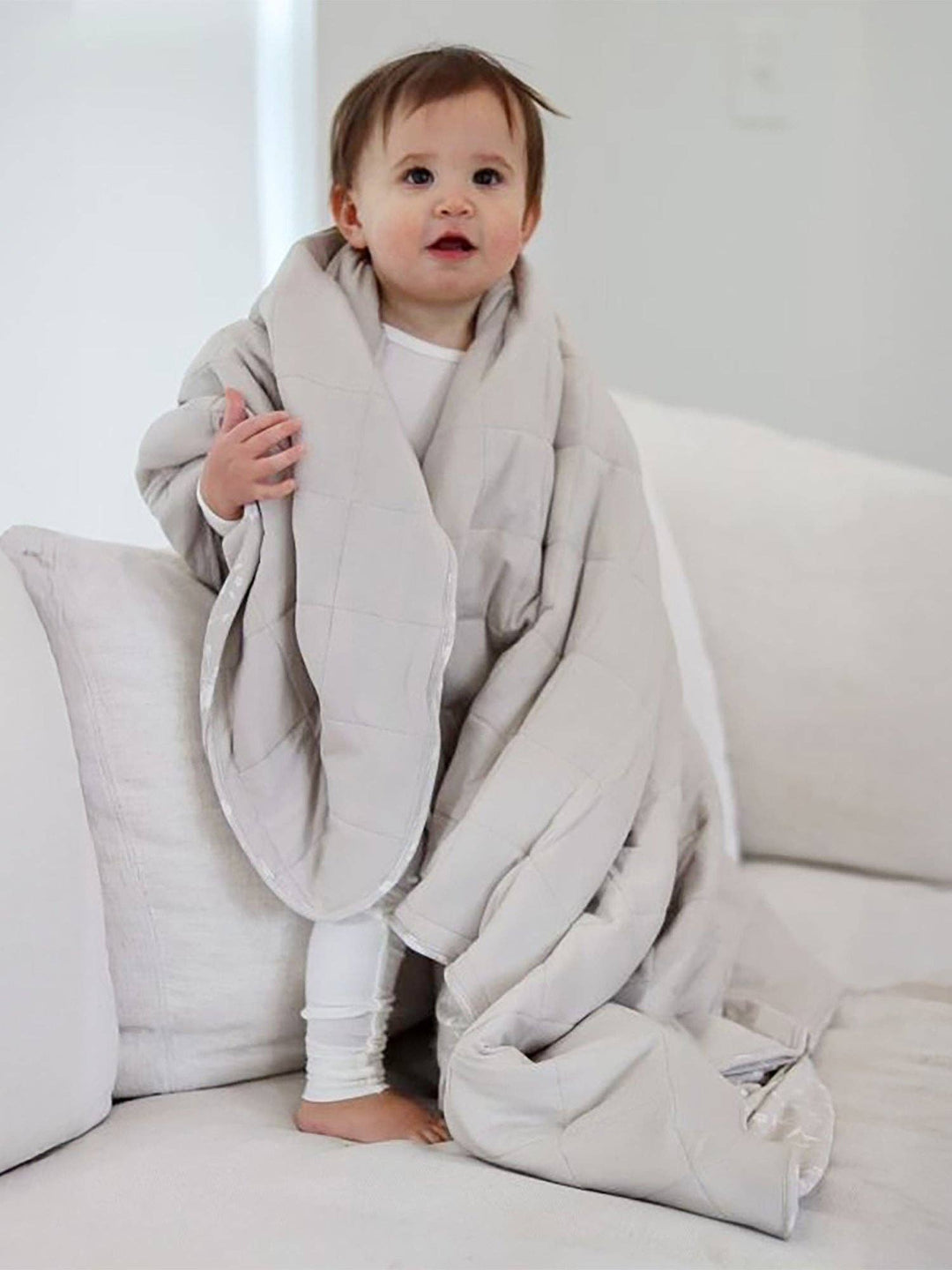 Gunamuna Cloud Comforter Blanket in Beige, lightweight baby blankets for infants.