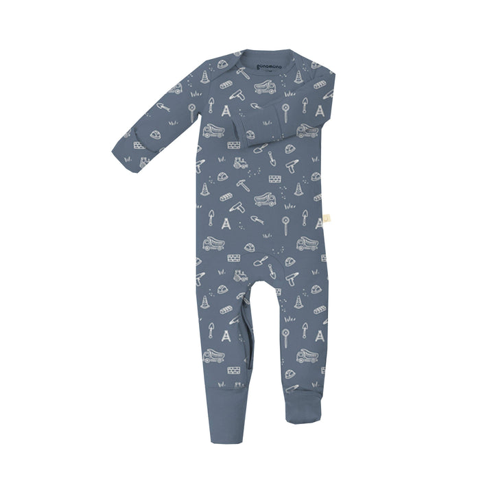 Charming Construction Gunamuna Convertible Baby Pajamas, bamboo baby pajamas for all seasons.