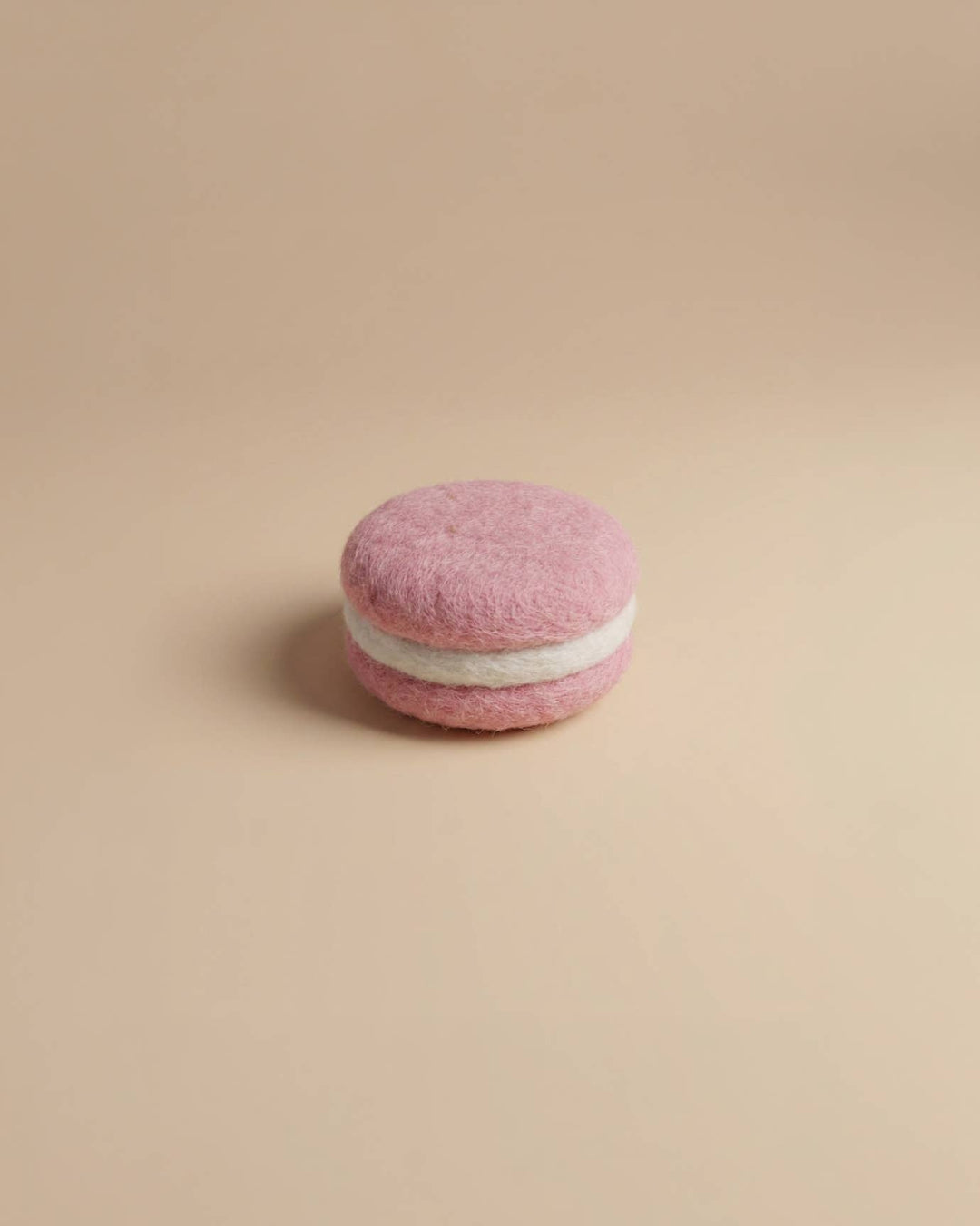 Detail view of Felt Macaron texture and stitching by Kaddu