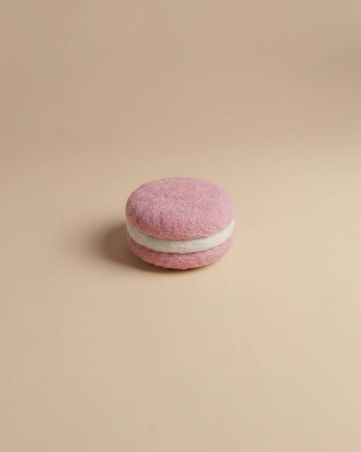 Detail view of Felt Macaron texture and stitching by Kaddu
