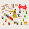 Tiny Land wooden toys 55pc Train Set