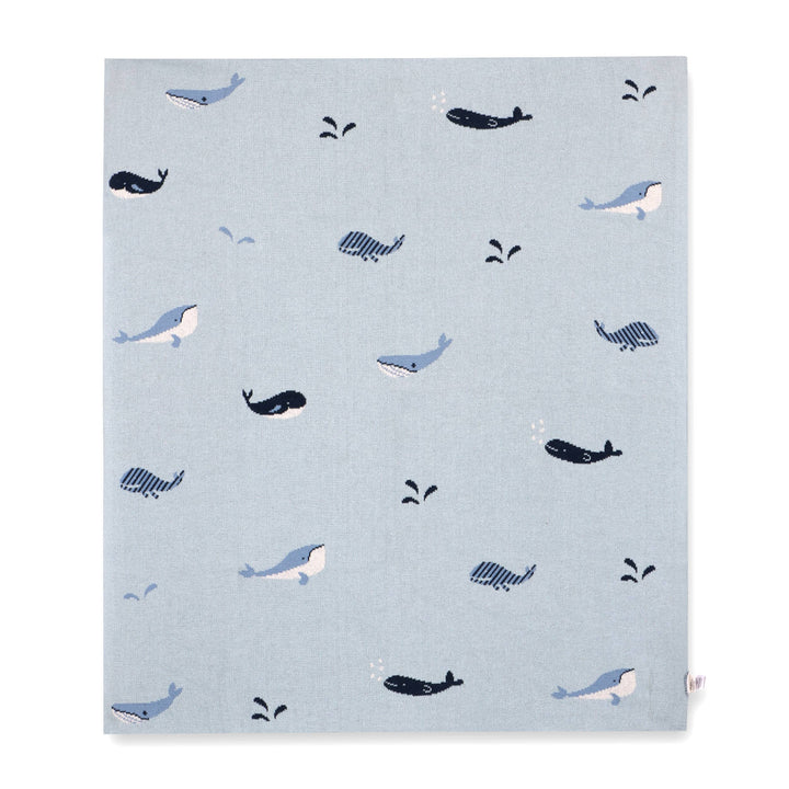 Viverano Organics Whales Baby Blanket, soft and cozy, perfect for newborn receiving blankets.