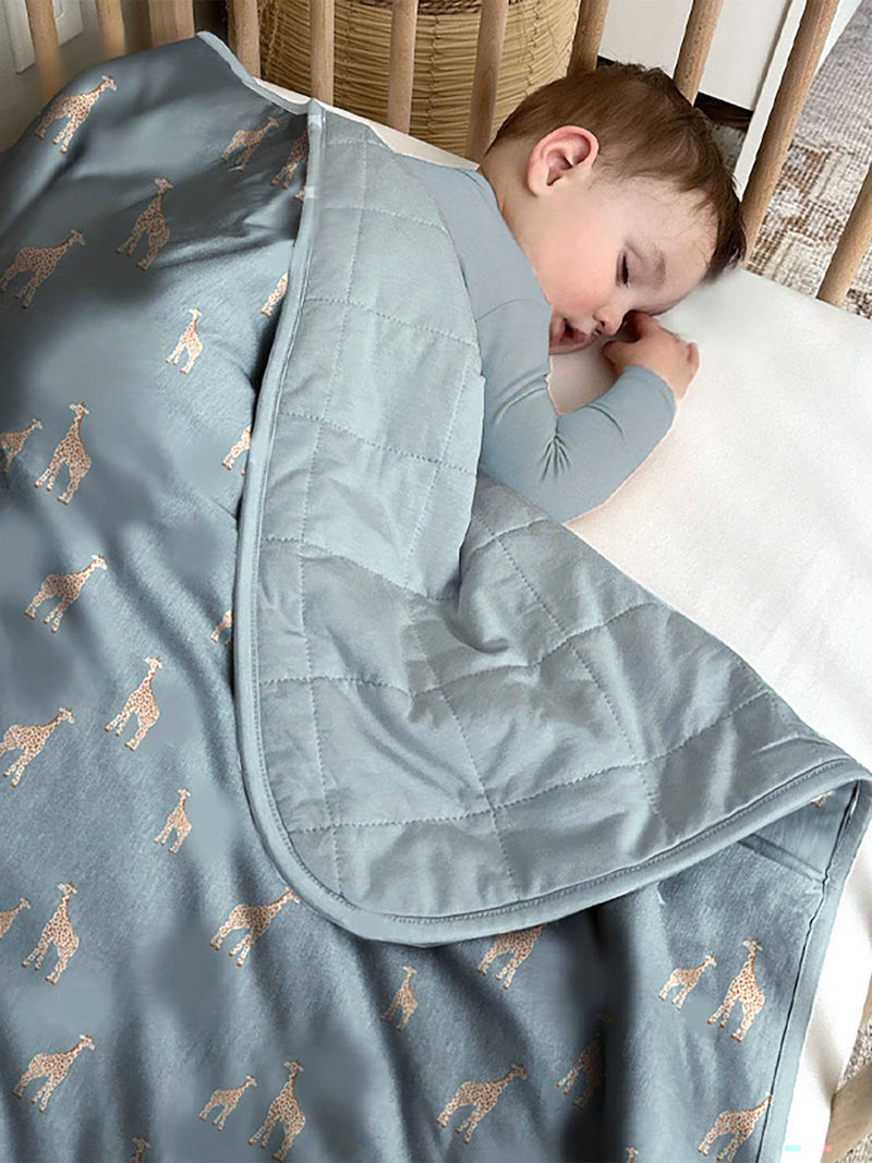 Gunamuna Cloud Comforter Blanket in Giraffe, soft baby girl blanket for comfort.