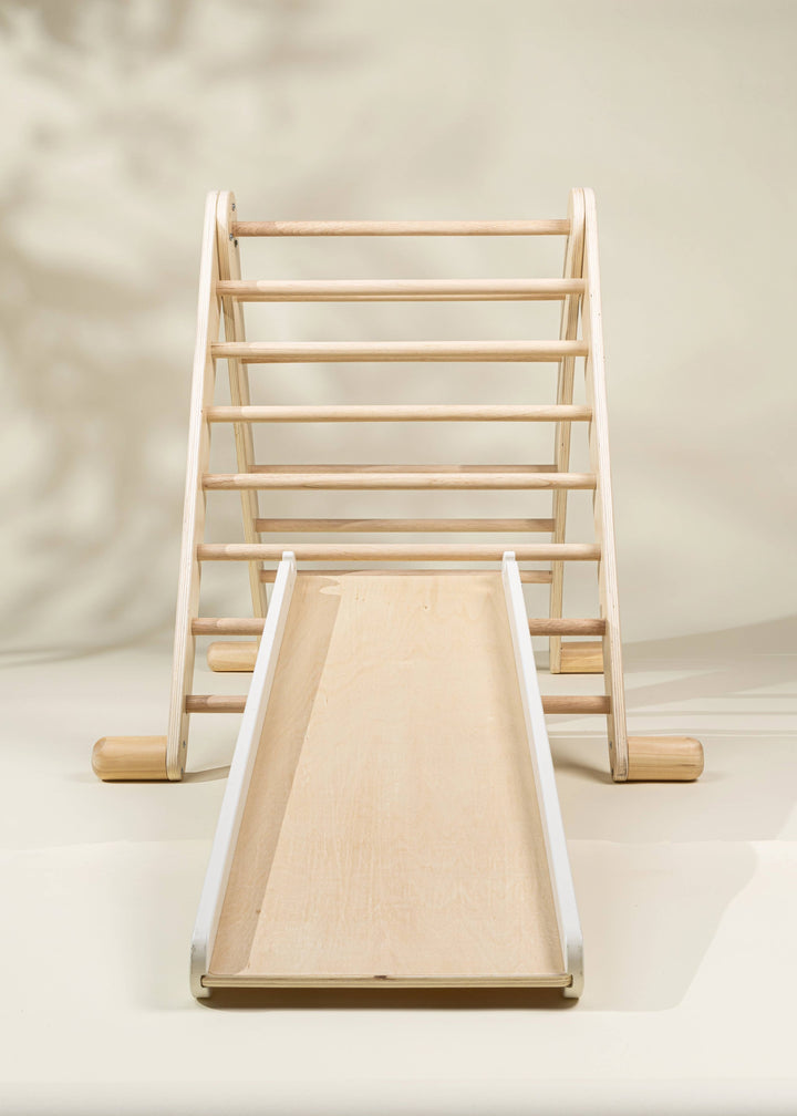 Support safe adventures with the Coco Village Montessori 2-in-1 Grip Climber Board & Slide in Natural wood, a favorite in baby toys.