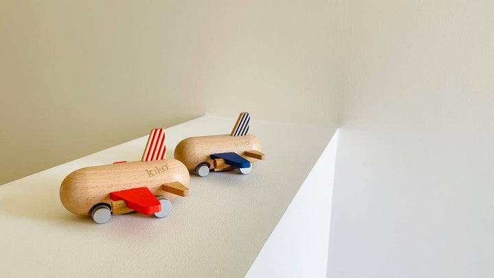 kiko+ co mini jet engine wooden vehicle toy for infants and toddlers 