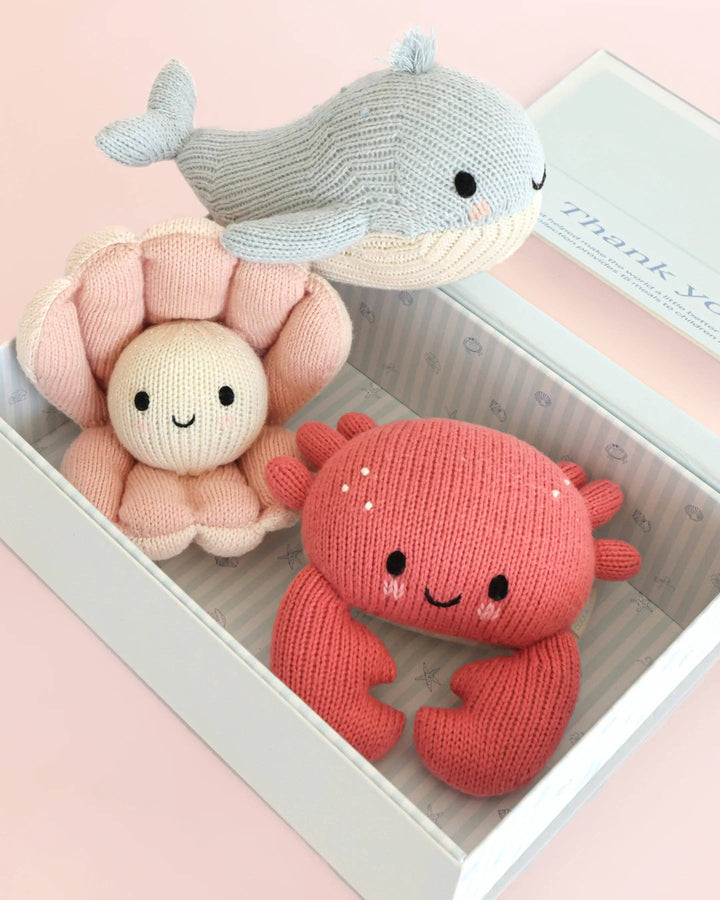 Cuddle + Kind Baby Crab handmade fair trade crab plush toy for newborns