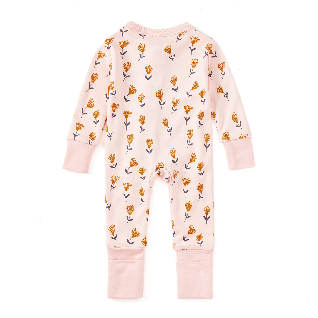 Apple Park Wild at Heart baby coverall with convertible cuffs