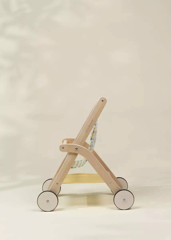 Wooden Dolls' Stroller pictured from the right side, a Coco Village pretend play essential