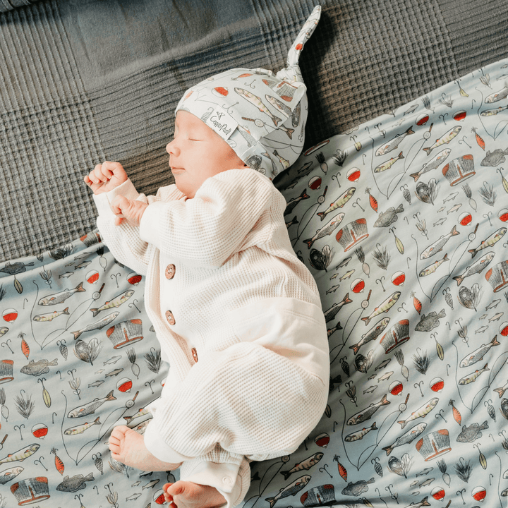 Baby shower gift idea: Copper Pearl Trout oversized knit swaddle blanket