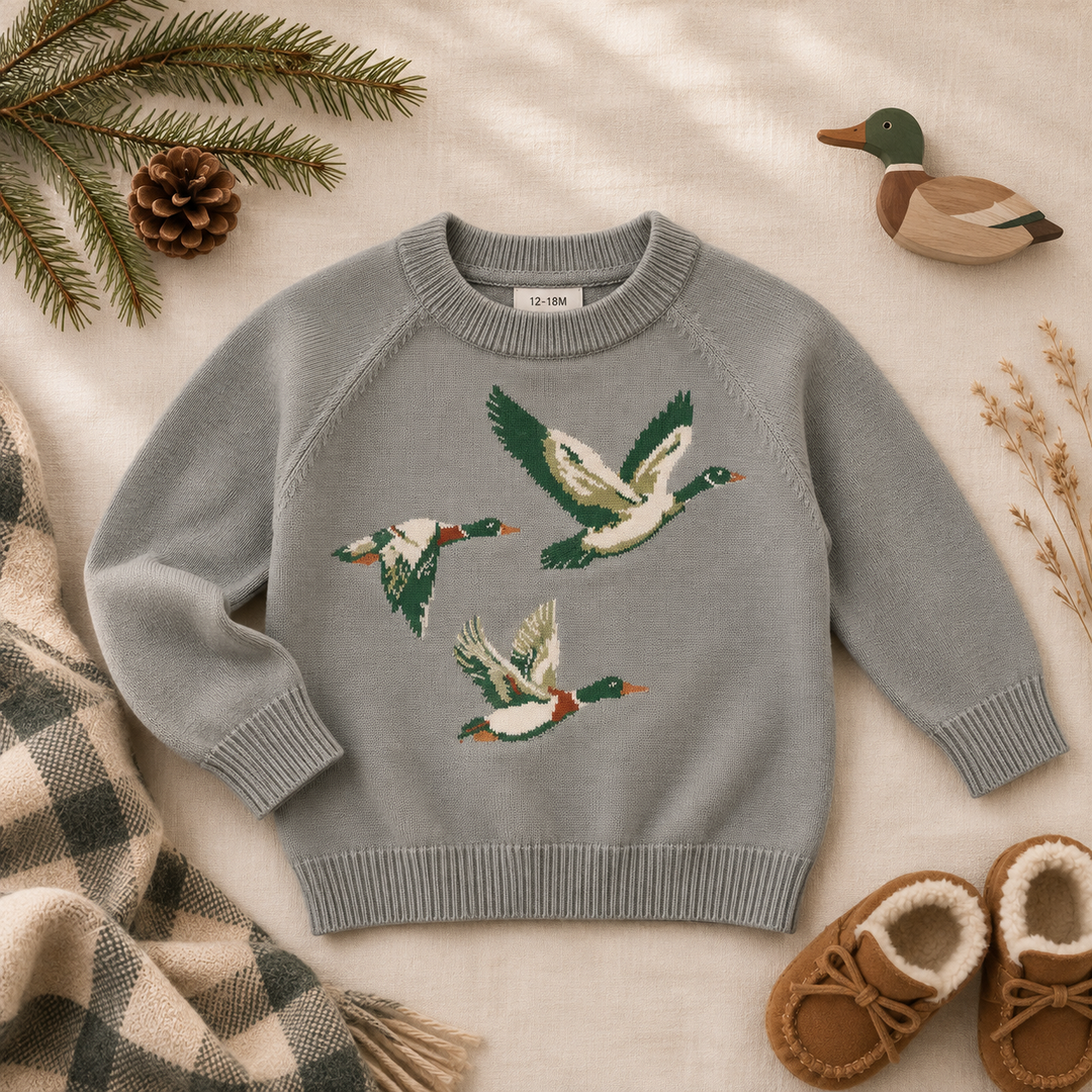 Mady & Max Duck Duck Goose Knit Sweater, 100% cotton baby sweater