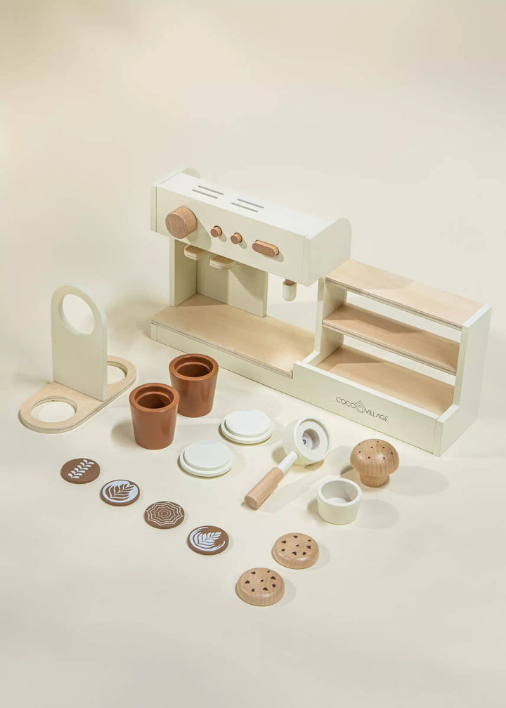 Little baristas will love the Coco Village Wooden Coffee Shop Playset in Multicolor, an adorable wooden toy set.