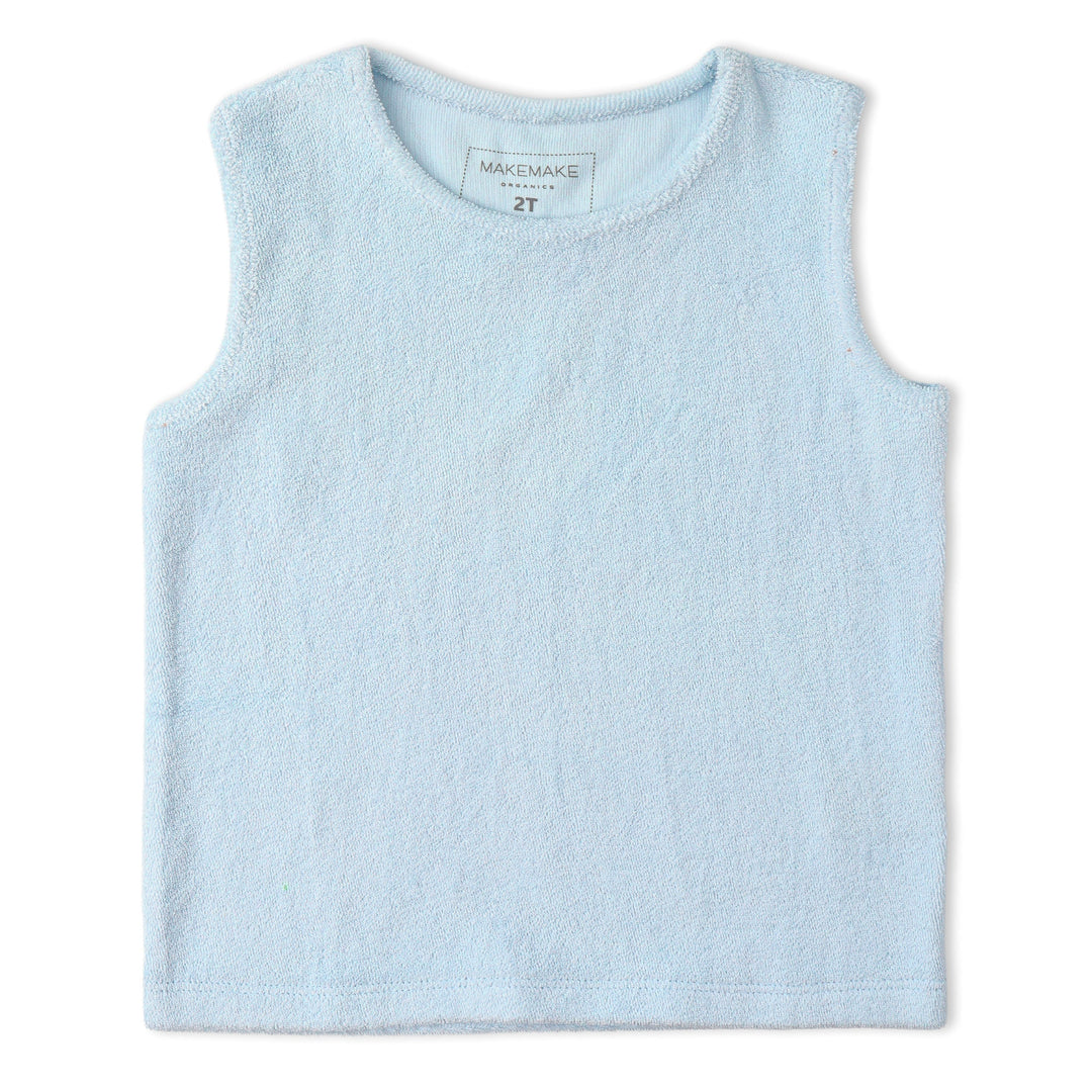 MakeMake Organics Sleeveless Tee Shorts Set lifestyle - breathable organic cotton toddler summer set