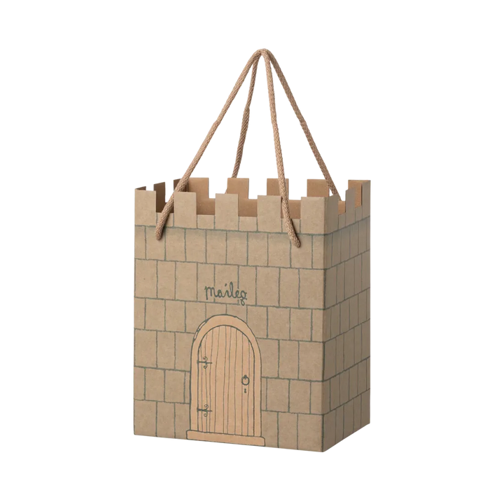 Mint castle gift bag by Maileg for wrapping mice, bunnies and miniature accessories