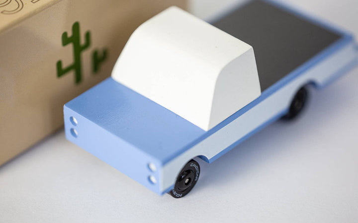 candlab children's wooden car toy, painted with safe dye 