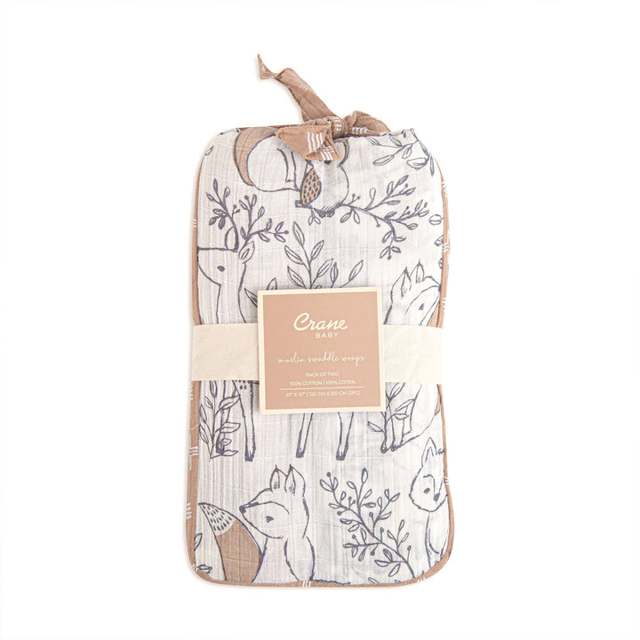 packaging of matching crane baby swaddle set 