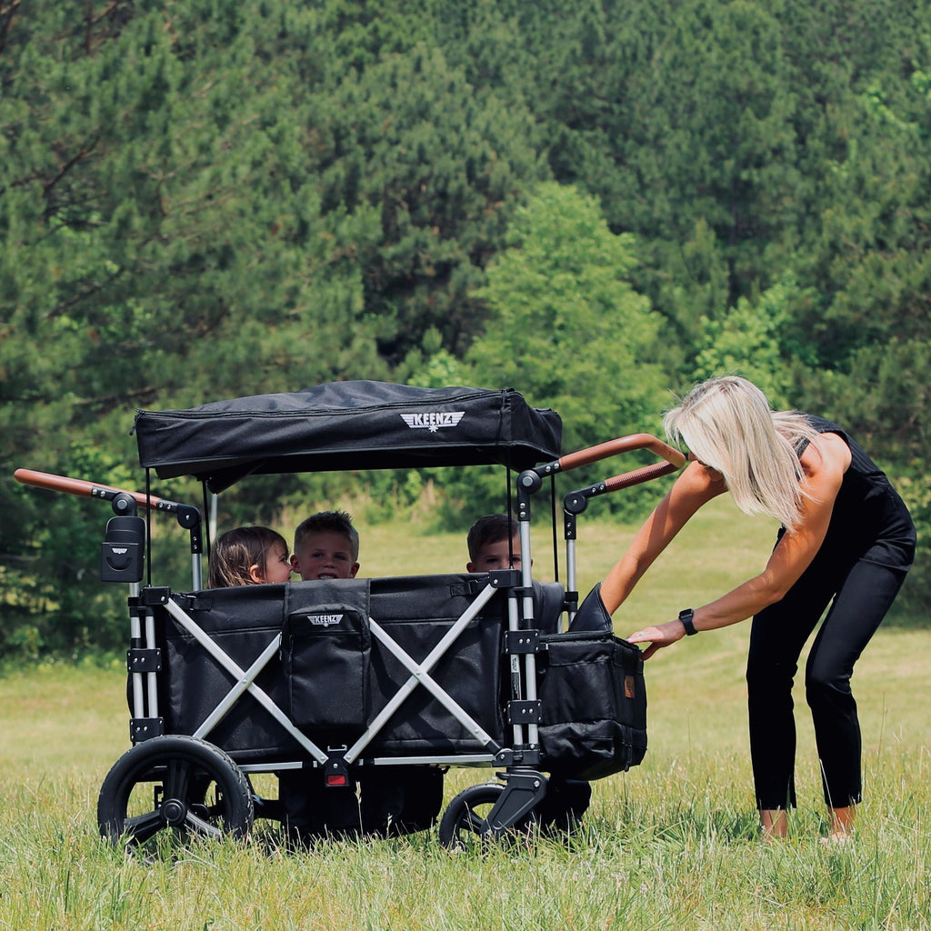 Keenz 7S+ stroller wagons in black