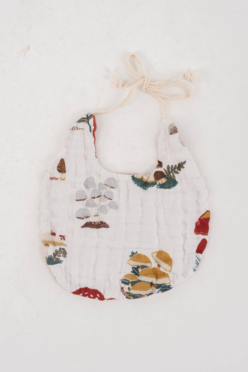 baby muslin mushroom bib from clementine kids 