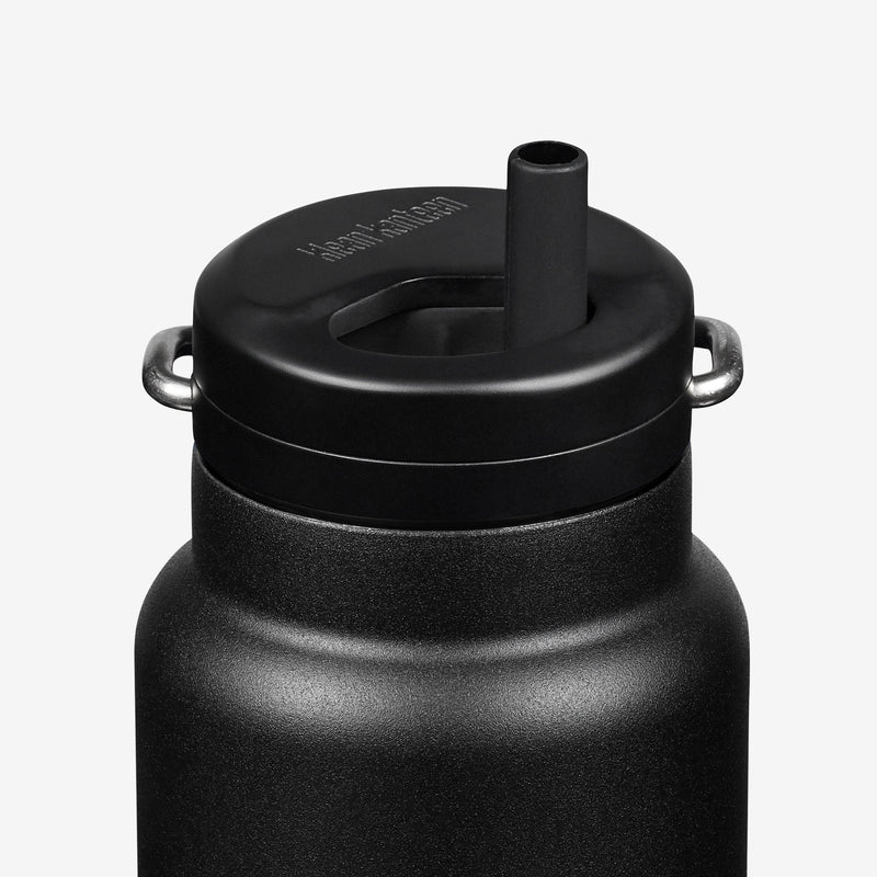 Studio image of Klean Kanteen 32oz TKWide with Twist Cap in Black, crafted with sealed no leak top for spill-free use