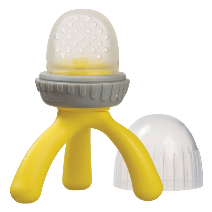 silicone baby feeder in lemon sherbet yellow b.box