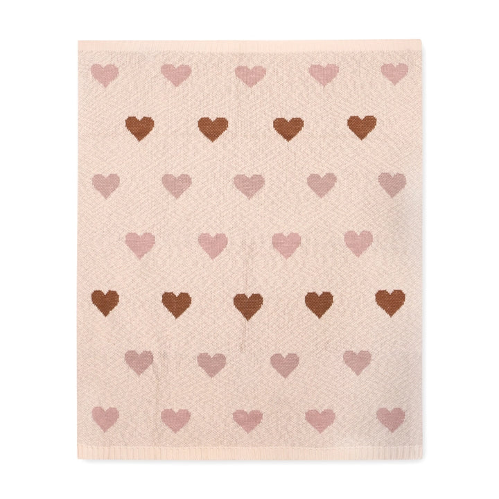 Elegant in Loving Hearts, this Viverano Organics Organic Cotton Jacquard Knit Baby Blanket is a must-have plush blanket baby option.