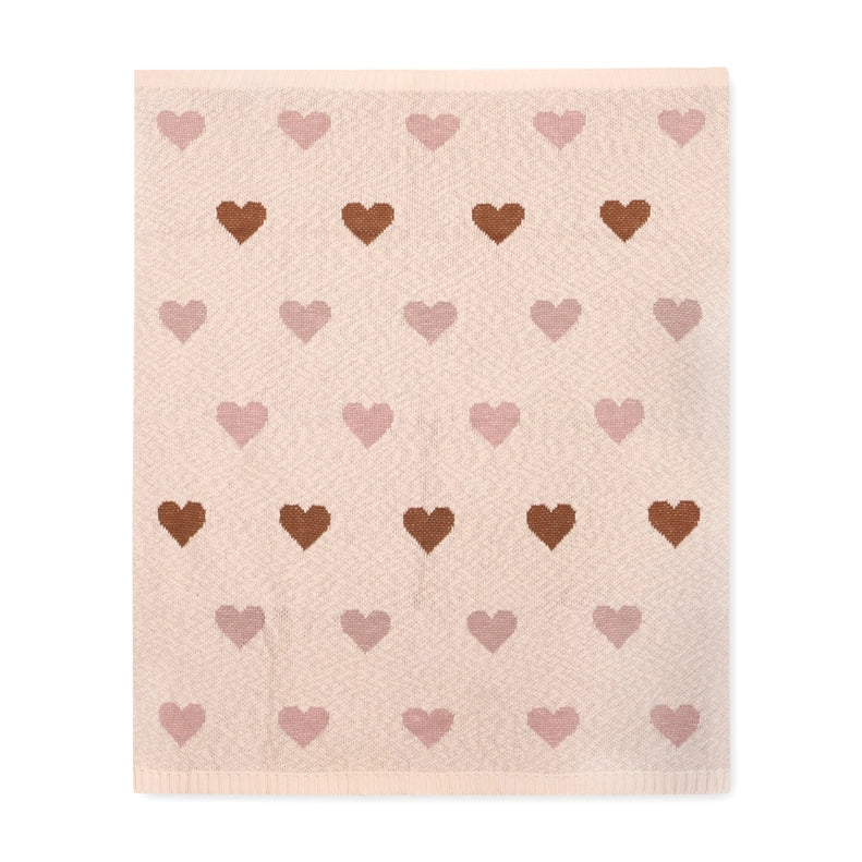 Elegant in Loving Hearts, this Viverano Organics Organic Cotton Jacquard Knit Baby Blanket is a must-have plush blanket baby option.