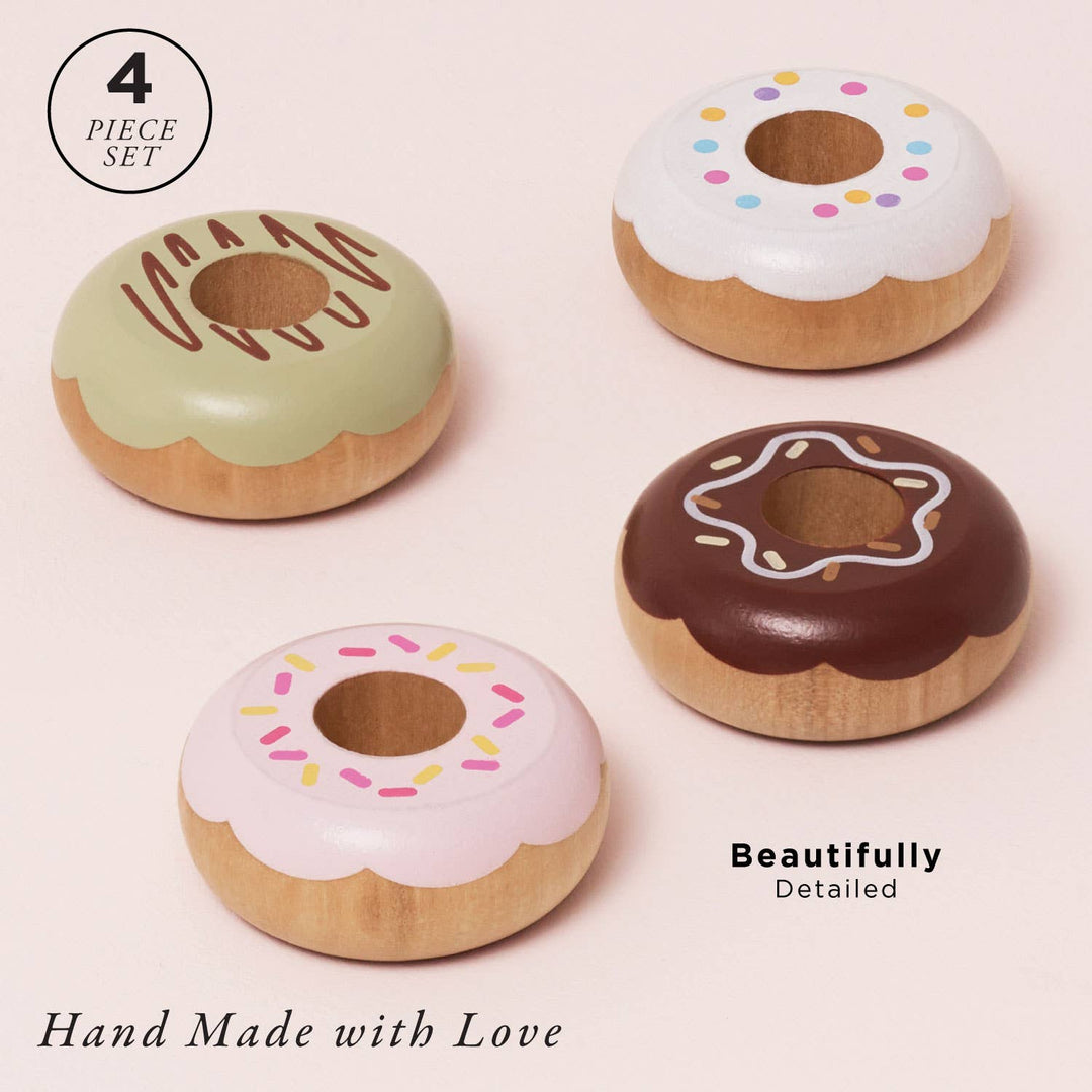 A numbered badge marks this set of four donuts stacked two high, Le Toy Van Donut Play Food Set