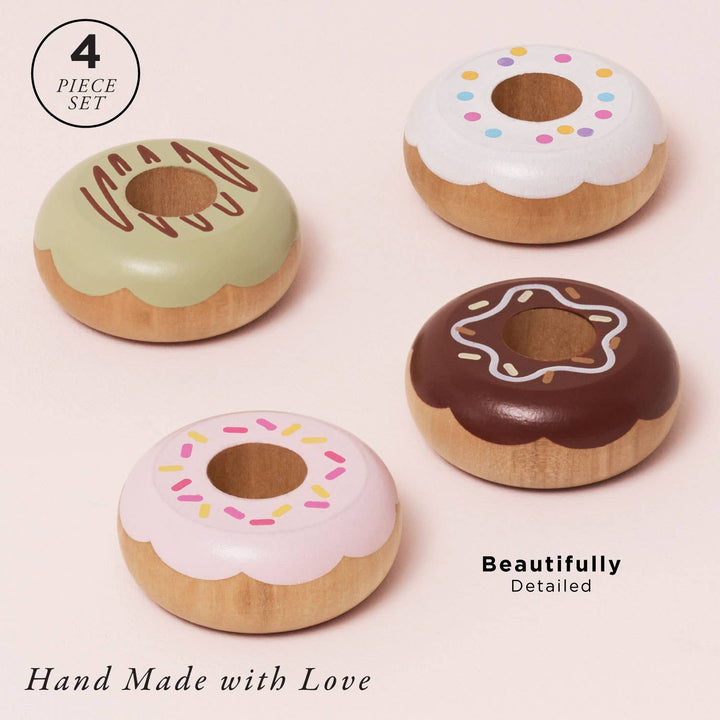 A numbered badge marks this set of four donuts stacked two high, Le Toy Van Donut Play Food Set