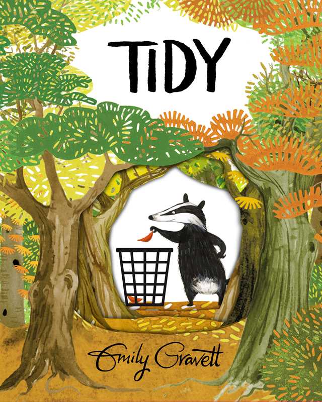 Tidy hardcover book cover by Simon & Schuster, an award-winning picture book about a tidy badger