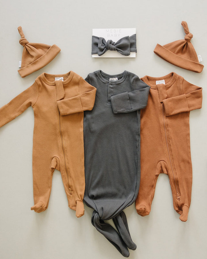 organic cotton ribbed one pieces by Mebie Baby sleep sacks