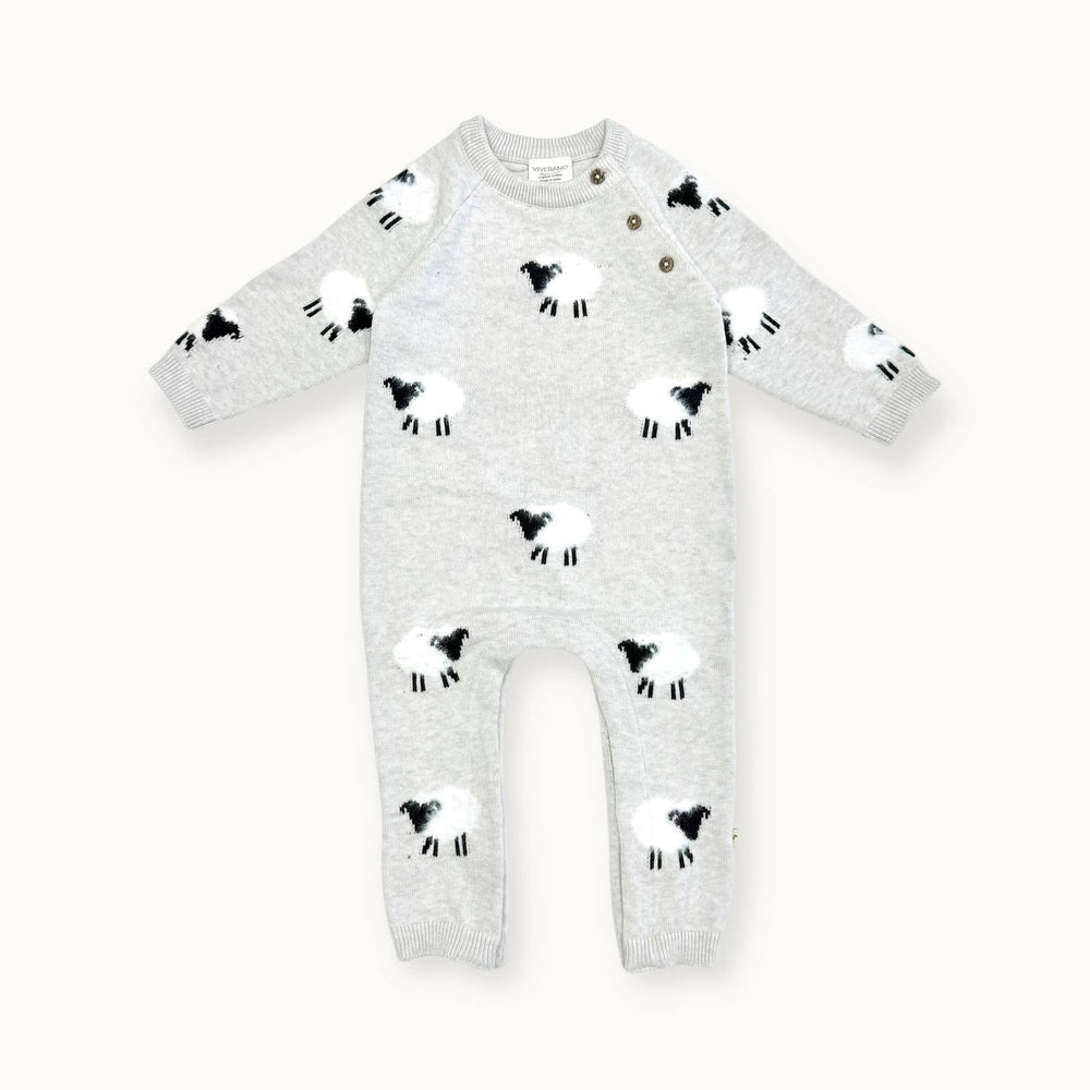 Snuggle your baby in the Viverano Organics Furry Sheep Onesie, perfect baby onesies for naps or playtime.