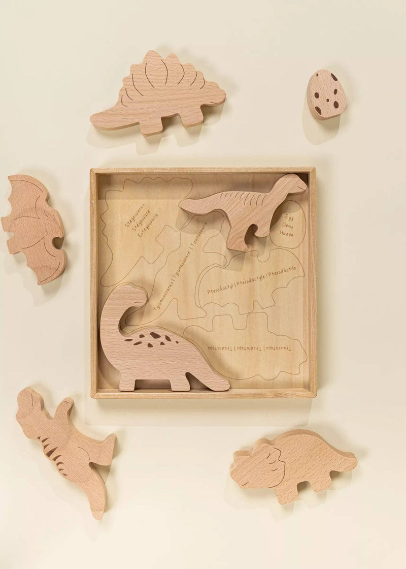 Spark imagination using the Coco Village Wooden Balance Puzzle | Dino in Multicolor, a delightful natural wooden toy.