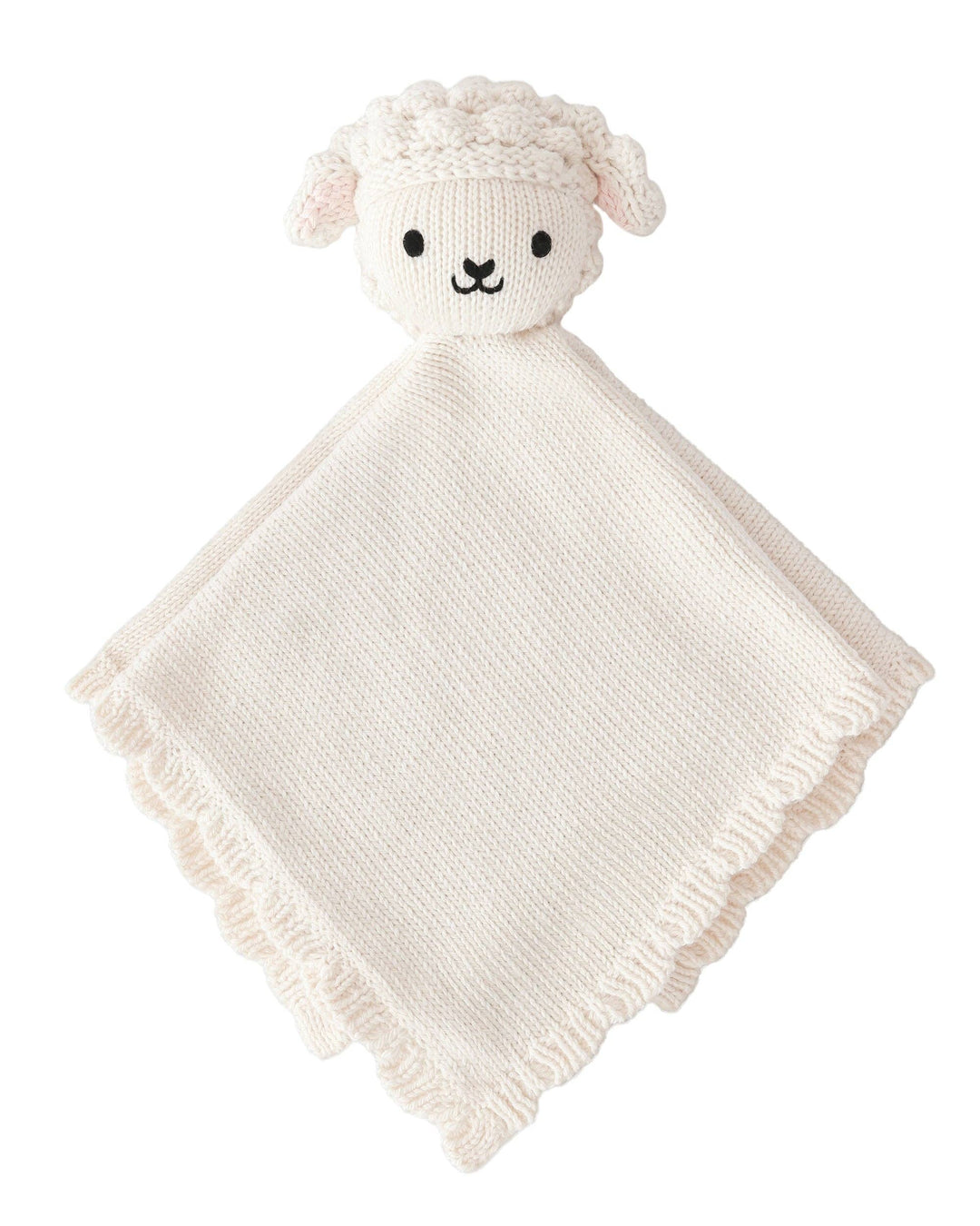 Cuddle + Kind Baby Lamb Lovey — hand-knit heirloom lovey blanket for newborns and babies