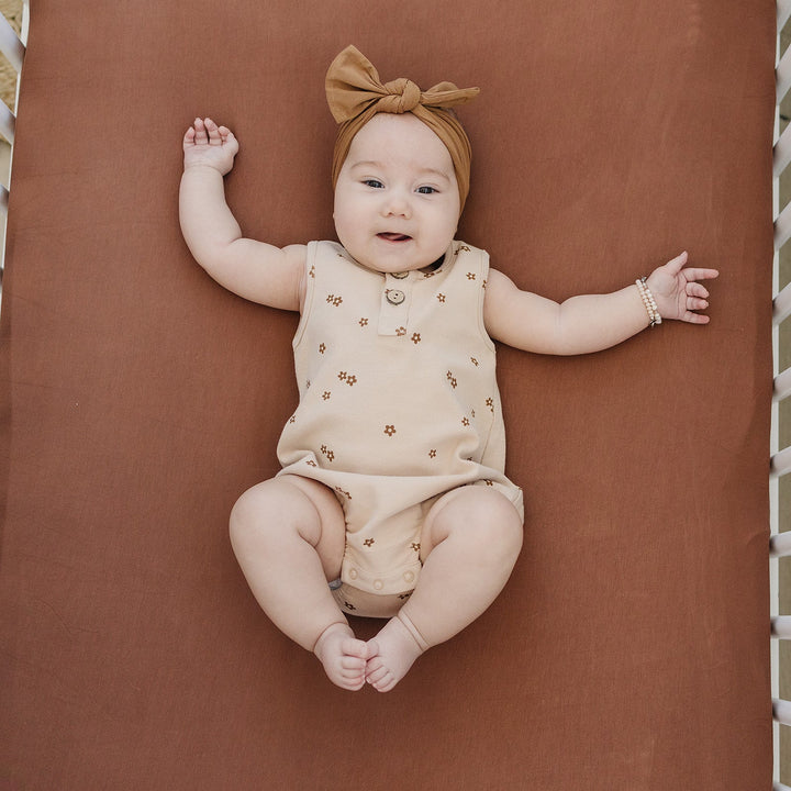 Mebie Baby Rust Bamboo Crib Sheet perfect crib fitted sheet size for comfort