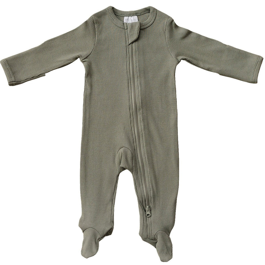 Mebie baby green one piece sleepwear for babies.