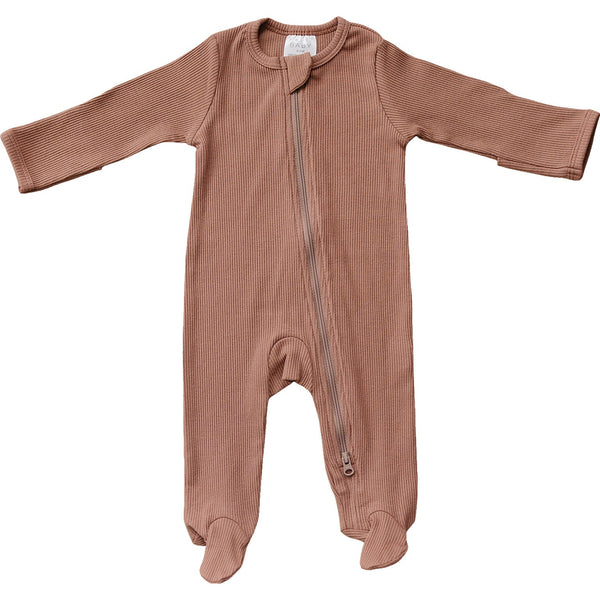 Mebie baby dusty rose footed one-piece