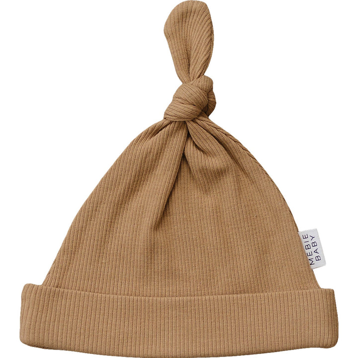 Mebie Baby brown knotted cap for newborns