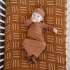 Mebie Baby Mustard Mudcloth Muslin Crib Sheet, organic crib sheets in a warm mustard color