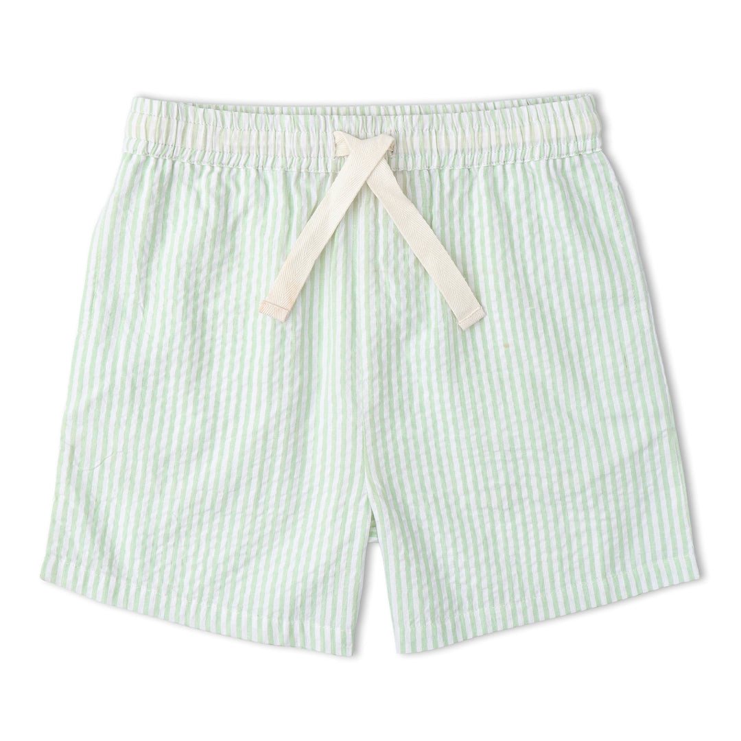 Organic Shirt & Shorts Set - Basil Stripes
