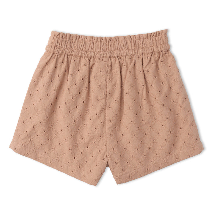 MakeMake Organics Clay Eyelet Set lifestyle - sophisticated organic cotton toddler summer outfit