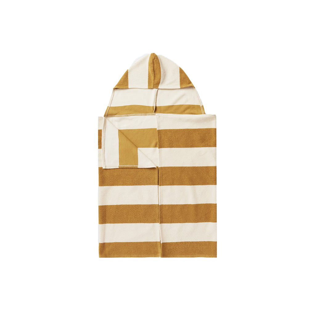Rylee & Cru Hooded Towel with Gold Stripes