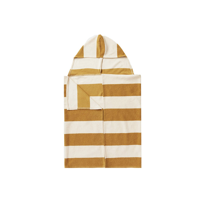 Rylee & Cru Hooded Towel with Gold Stripes