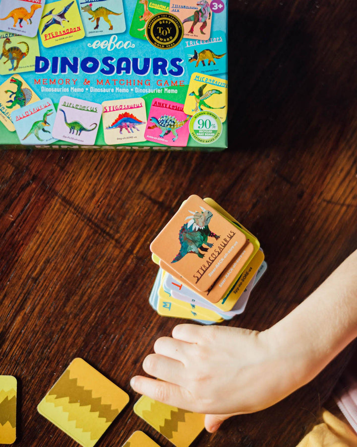 eeBoo Dinosaur matching game compact travel size box for backpacks and activity bags