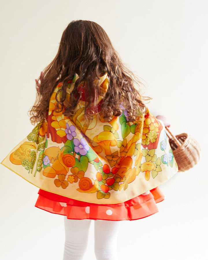 Sarah's Silks Mushroom silk tutu styled for imaginative play
