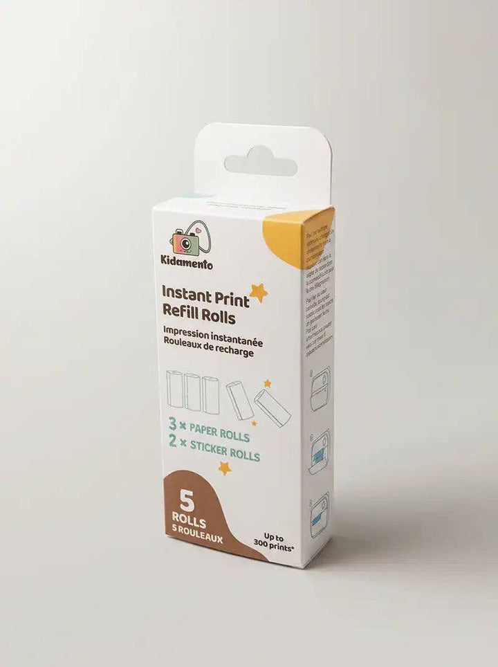 kiimento Model P Paper Refill, 5 thermal paper rolls for kids print camera